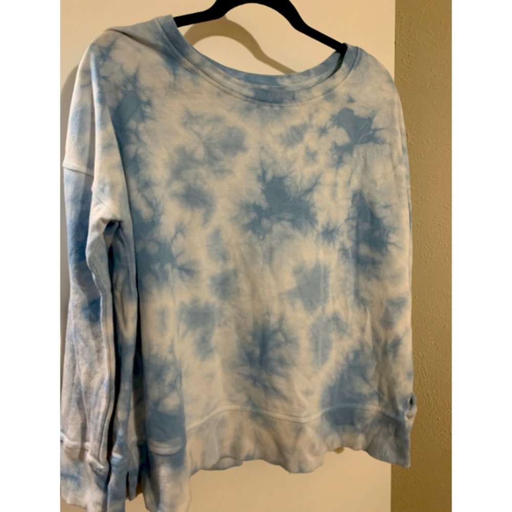 a.n.a. Blue Tie-Dye Crewneck Sweatshirt